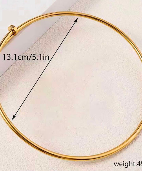 Gold Stainless Steel Anti Tarnish Choker Necklace, Waterproof Minimalist Necklace, Gift for Women's Jewellery
