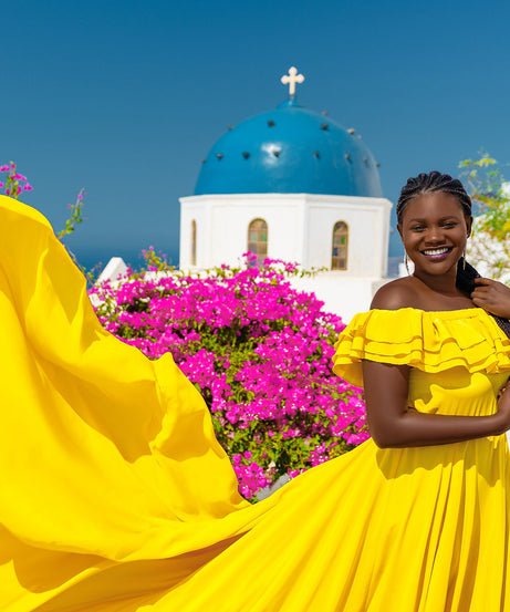 Flying Dress for Photoshoot, Santorini Flying Dress