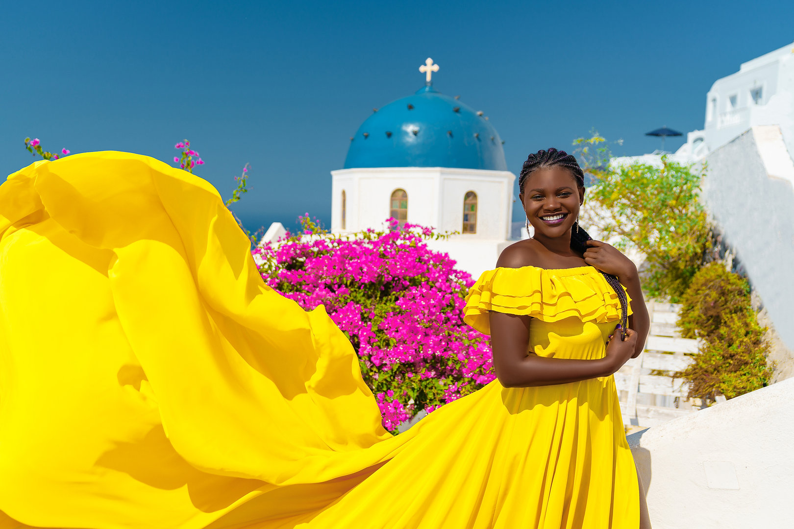 Flying Dress for Photoshoot, Santorini Flying Dress