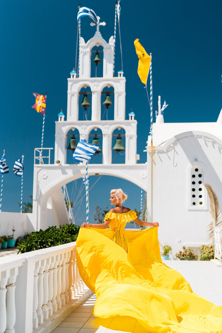 Flying Dress for Photoshoot, Santorini Flying Dress