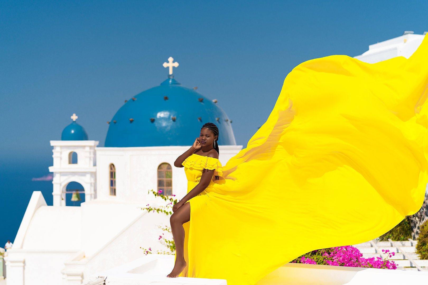 Flying Dress for Photoshoot, Santorini Flying Dress