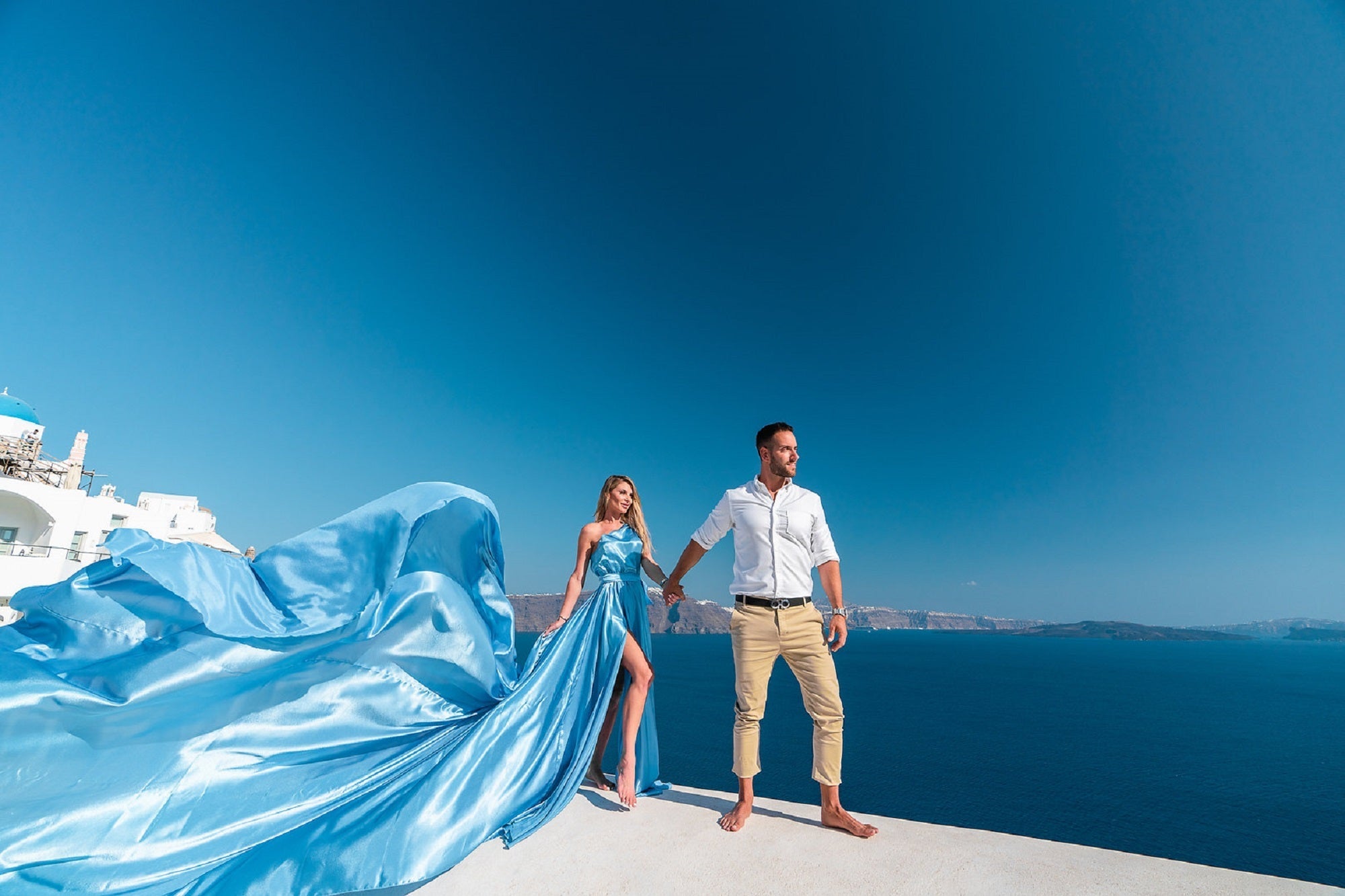 Santorini Flying Dress for Photoshoot, Long Flying Dress
