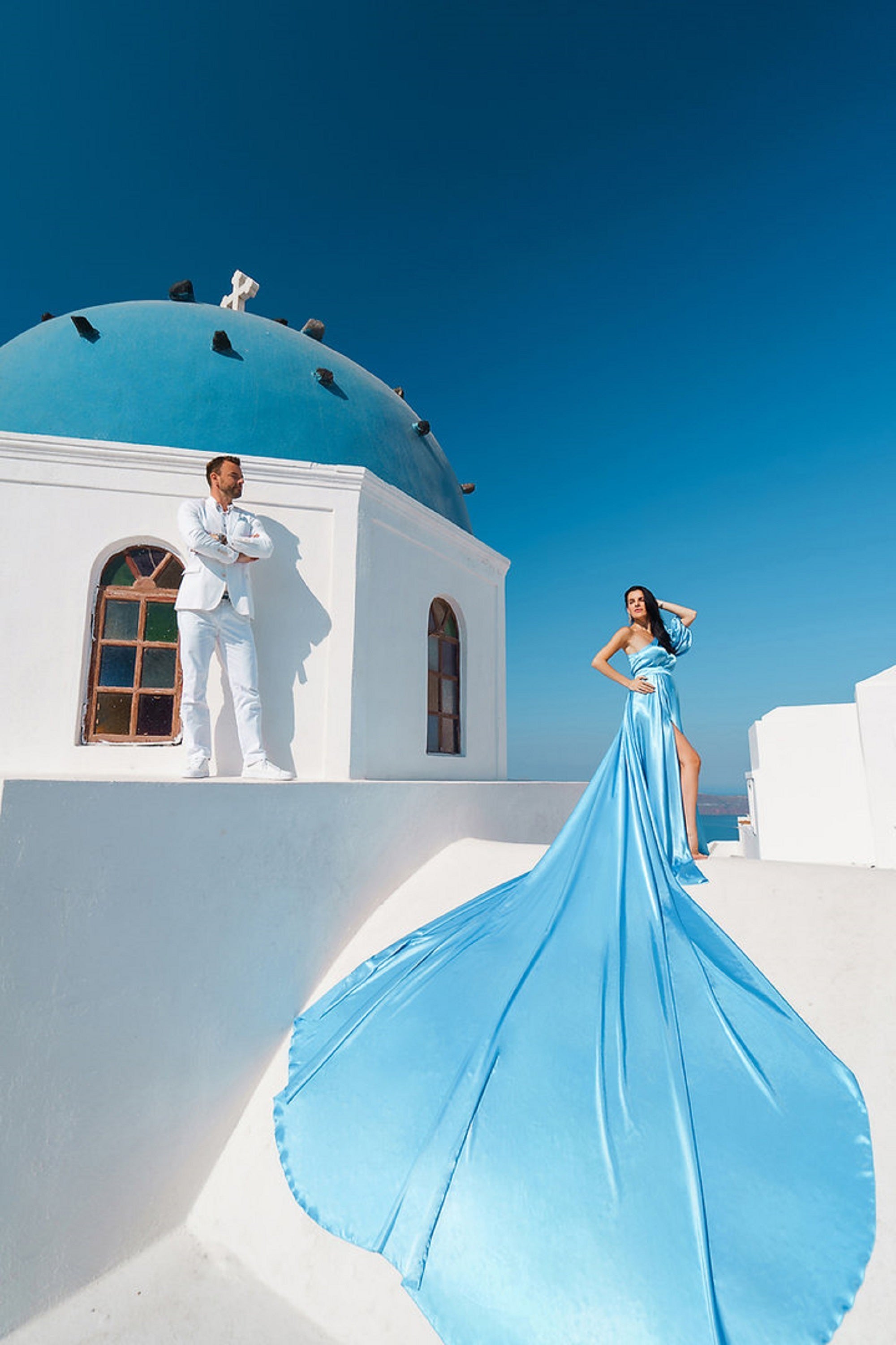 Santorini Flying Dress for Photoshoot, Long Flying Dress