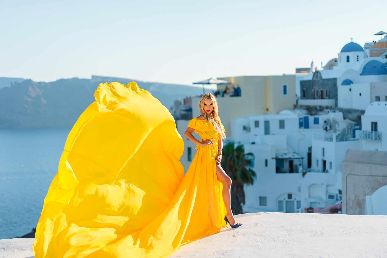 Flying Dress for Photoshoot, Santorini Flying Dress