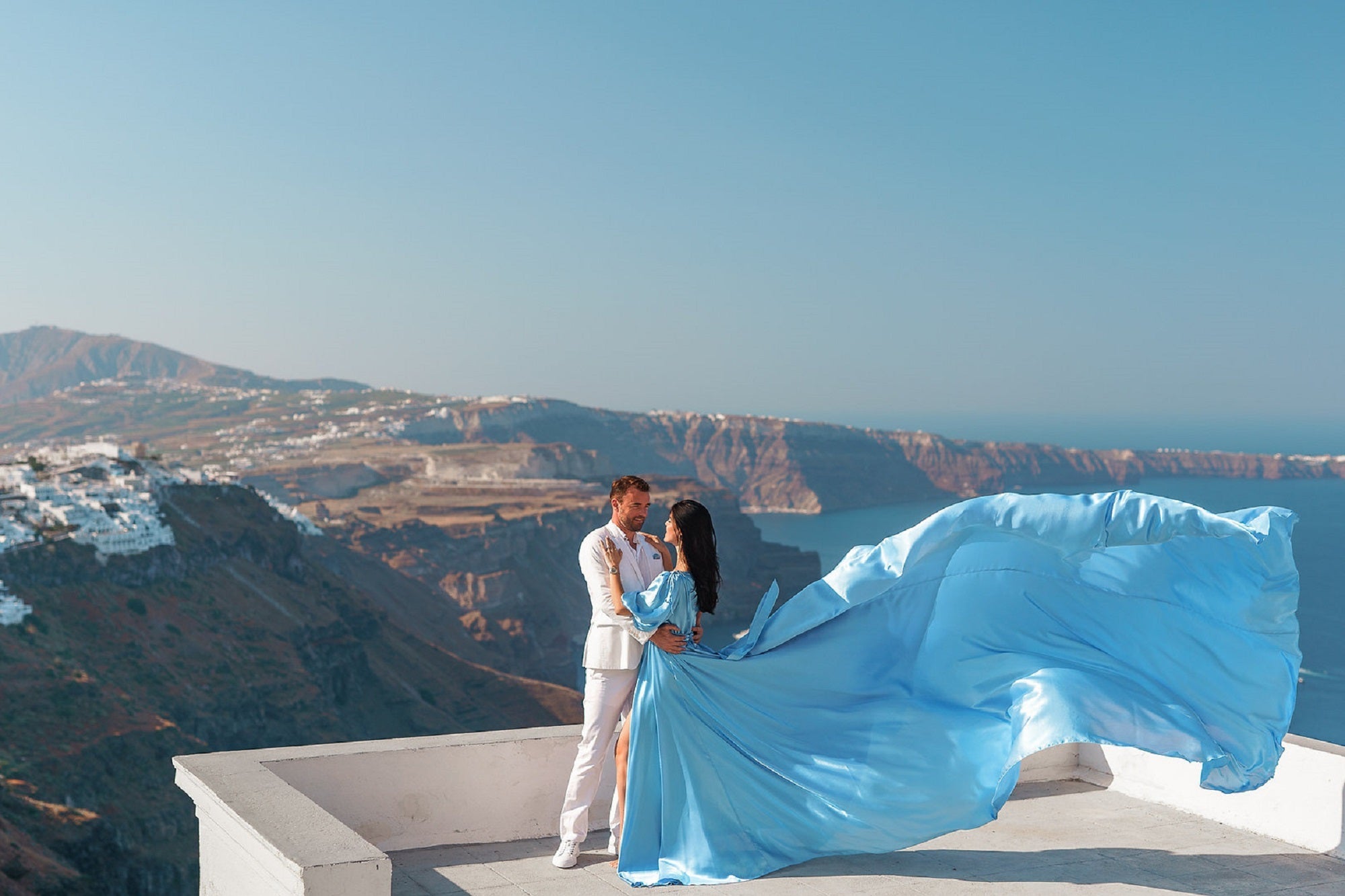 Santorini Flying Dress for Photoshoot, Long Flying Dress