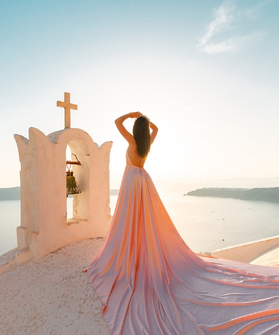 Engagement wedding gown, Santorini Photoshoot Dress