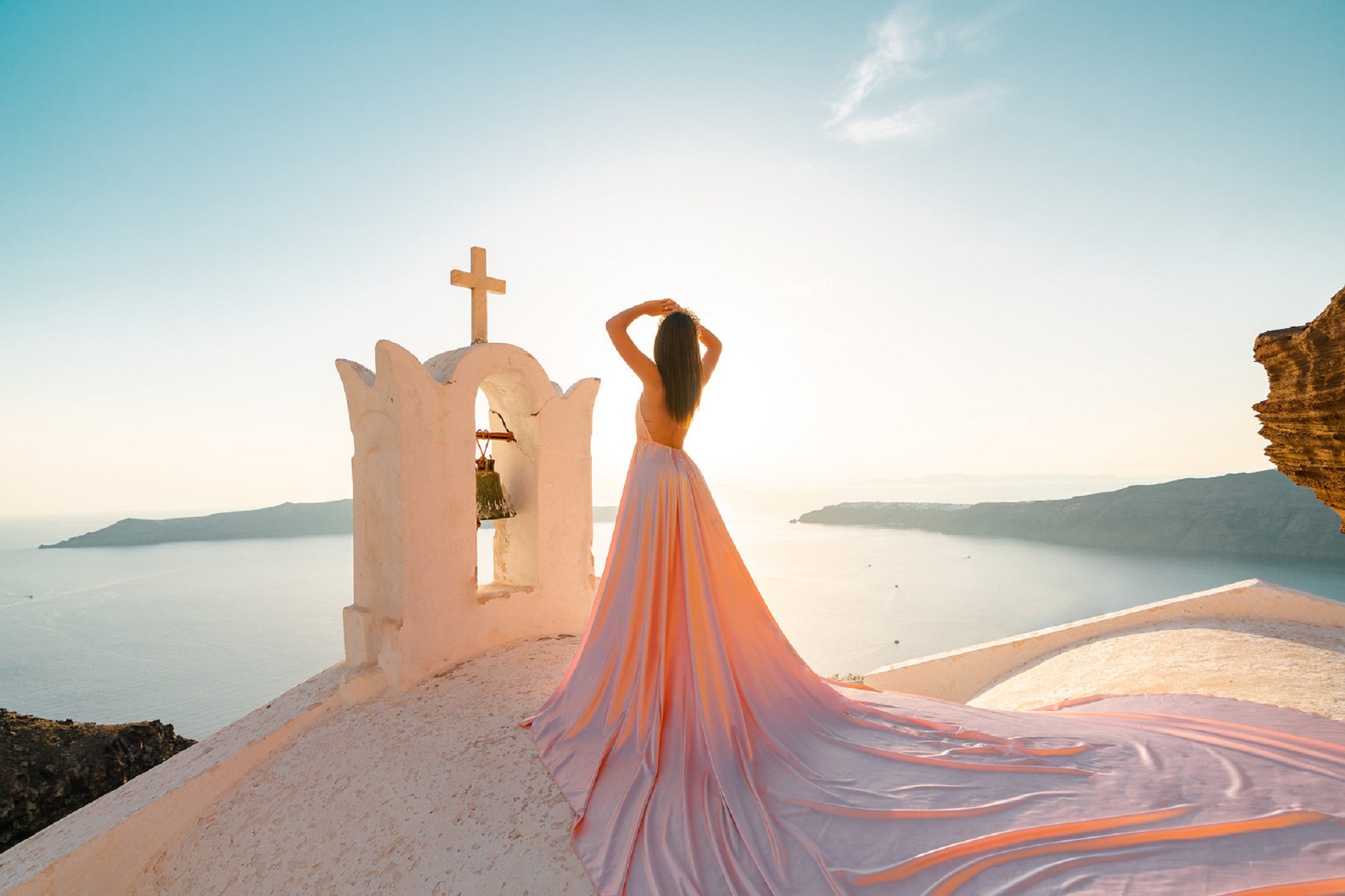 Engagement wedding gown, Santorini Photoshoot Dress