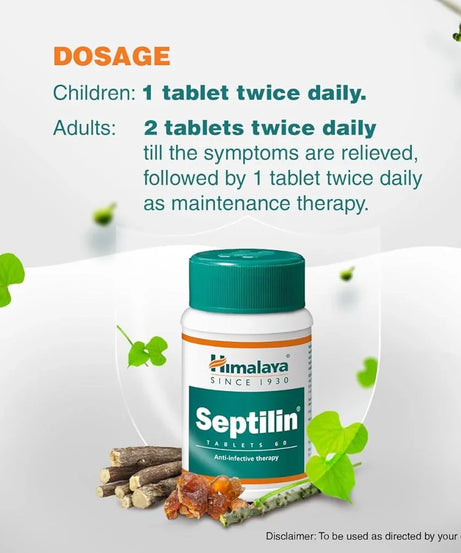 Himalaya Septilin Herbal Tablets – 60 Count | Ayurvedic Immune Support