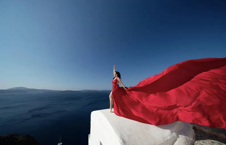 Yellow multiway dress Flying dress Long train dress Photoshoot dress