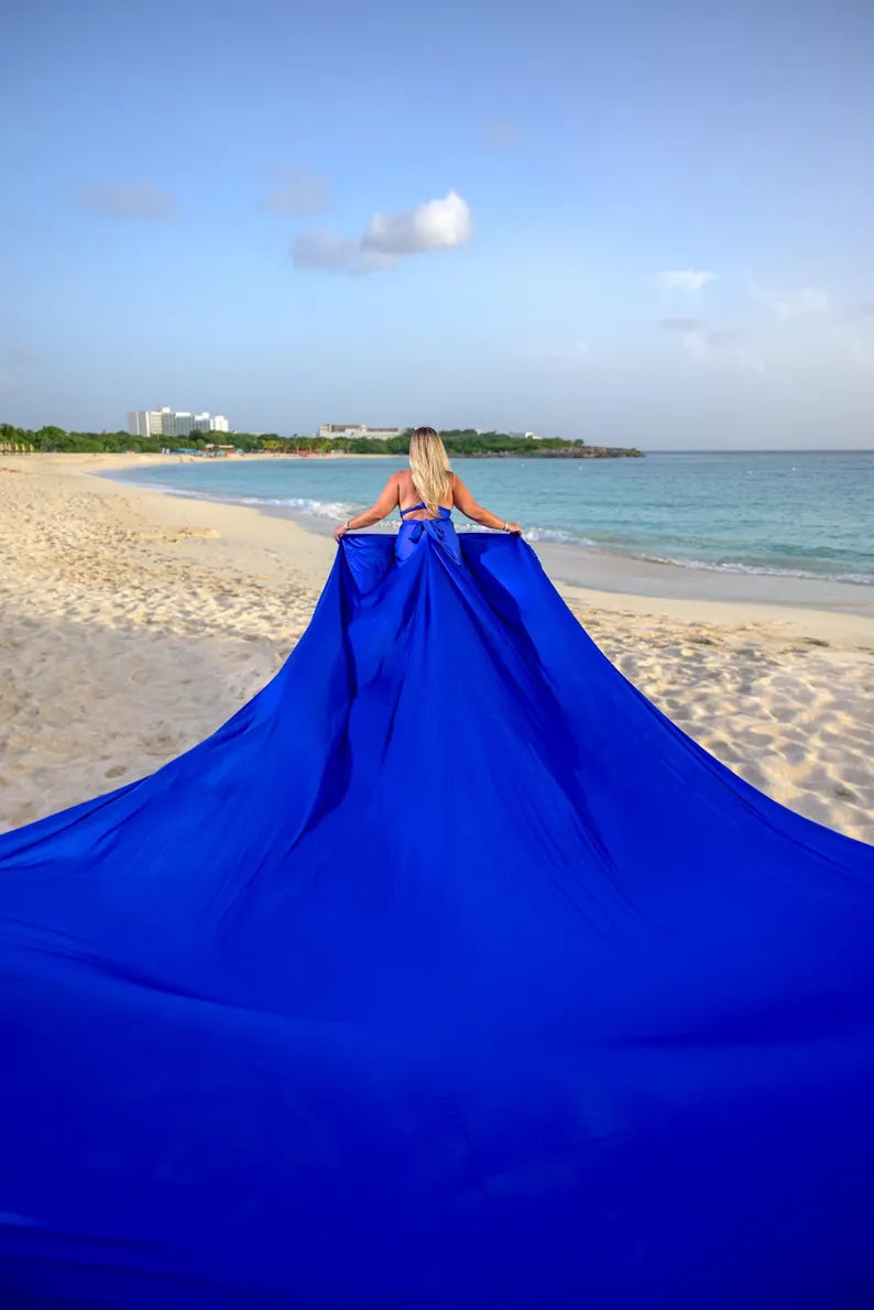 Infinity flying dress electric blue color Flying dress for photoshoot