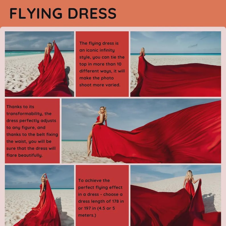 Women’s Long Tail Flying Dress Polka Dot Beach Photography Gown