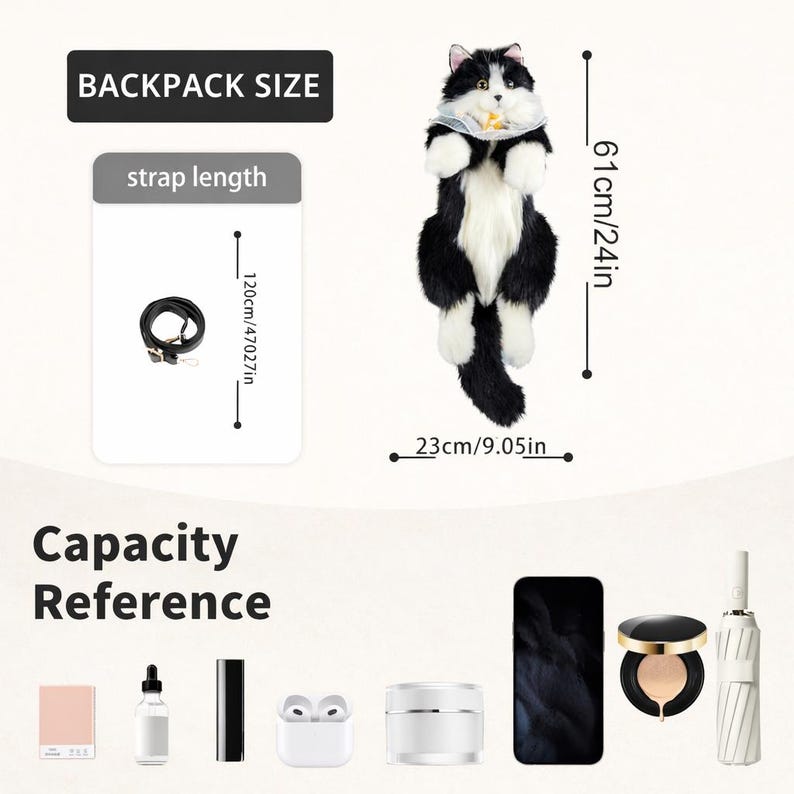 Handmade Plush Cat Bag–Cute Kitty Crossbody Shoulder Bag for Girls & Women–Unique Gift