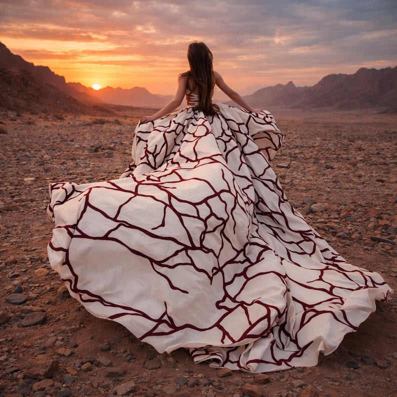 Beach Sunset Flying Dress Elegant Vacation Photoshoot Long Flying Dress