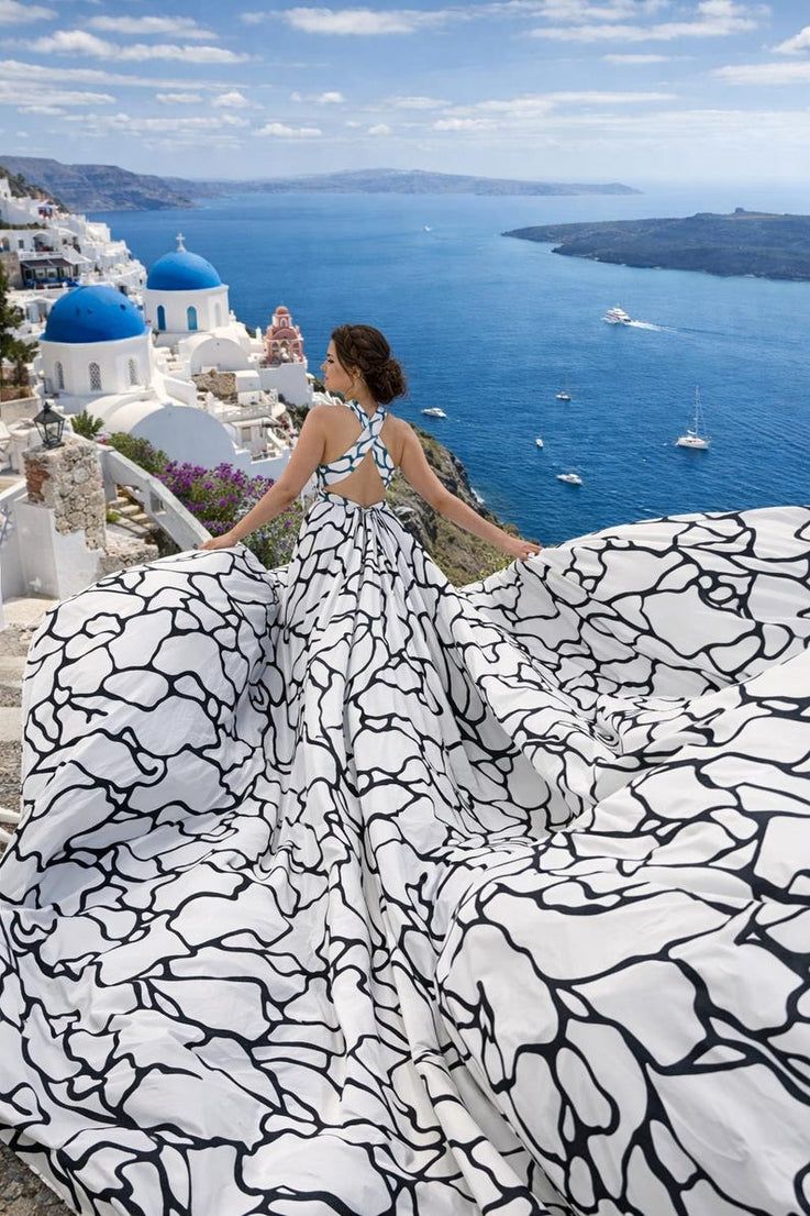 Beach Sunset Flying Dress Elegant Vacation Photoshoot Long Flying Dress