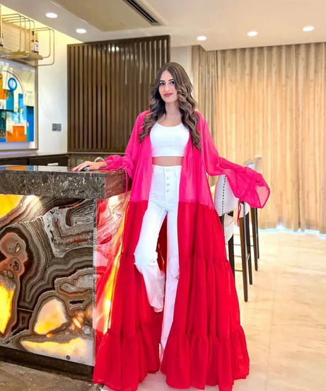 Layered Maxi Shrug Women, Sheer Cape Kimono, Pre Wedding Photoshoot Dress, Bohemian Outfit