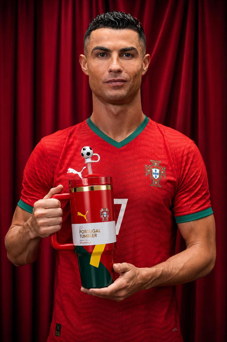 Cristiano Ronaldo Portugal Stadium Tumbler Double Wall Insulated Coffee Cup