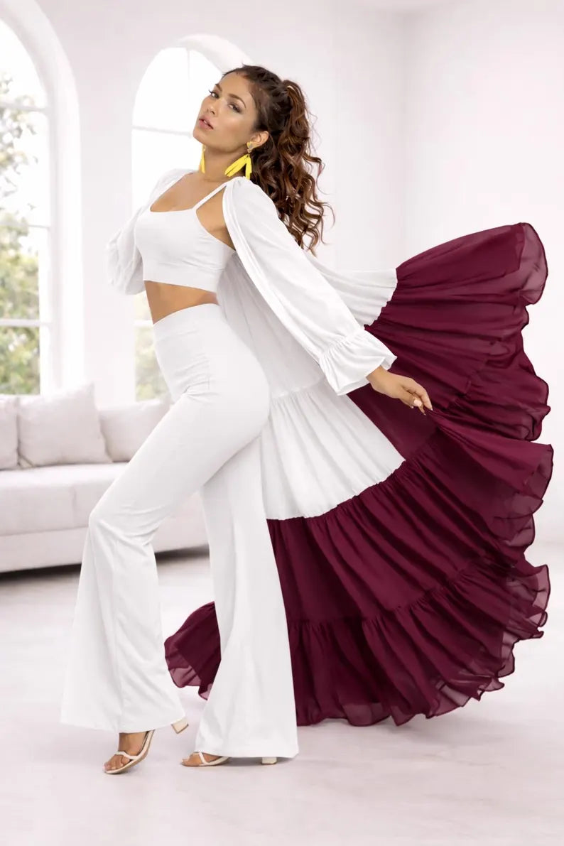 Layered Maxi Shrug Women, Sheer Cape Kimono, Pre Wedding Photoshoot Dress, Bohemian Outfit