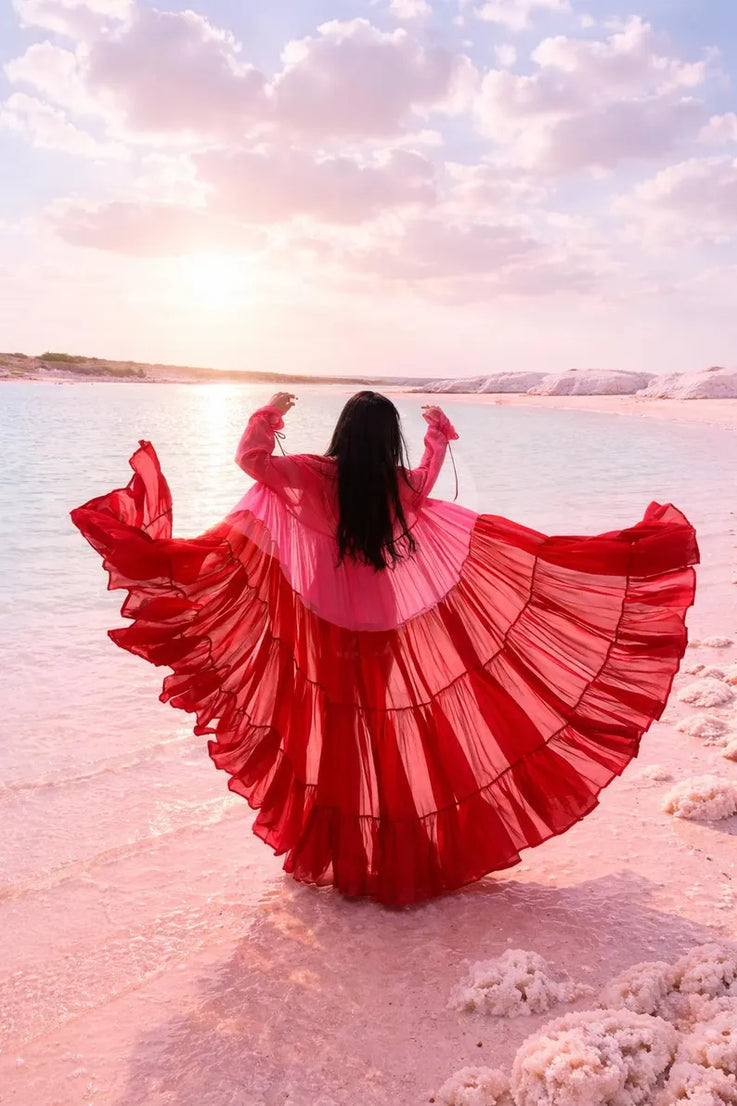 Layered Maxi Shrug Women, Sheer Cape Kimono, Pre Wedding Photoshoot Dress, Bohemian Outfit