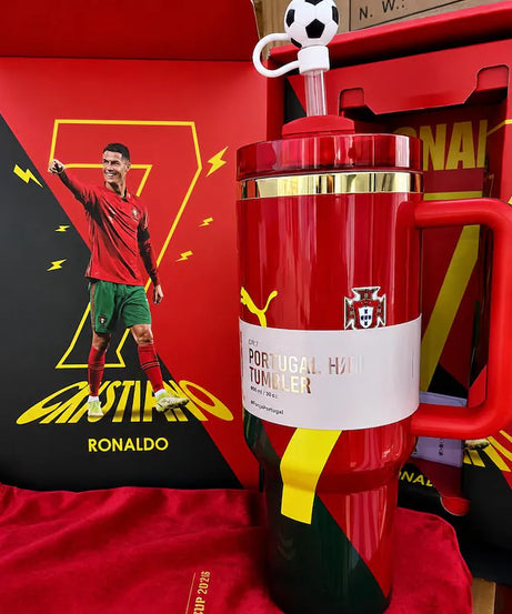 Cristiano Ronaldo Portugal Stadium Tumbler Double Wall Insulated Coffee Cup