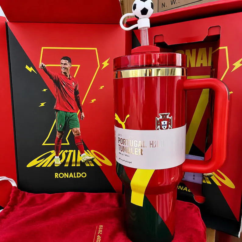 Cristiano Ronaldo Portugal Stadium Tumbler Double Wall Insulated Coffee Cup