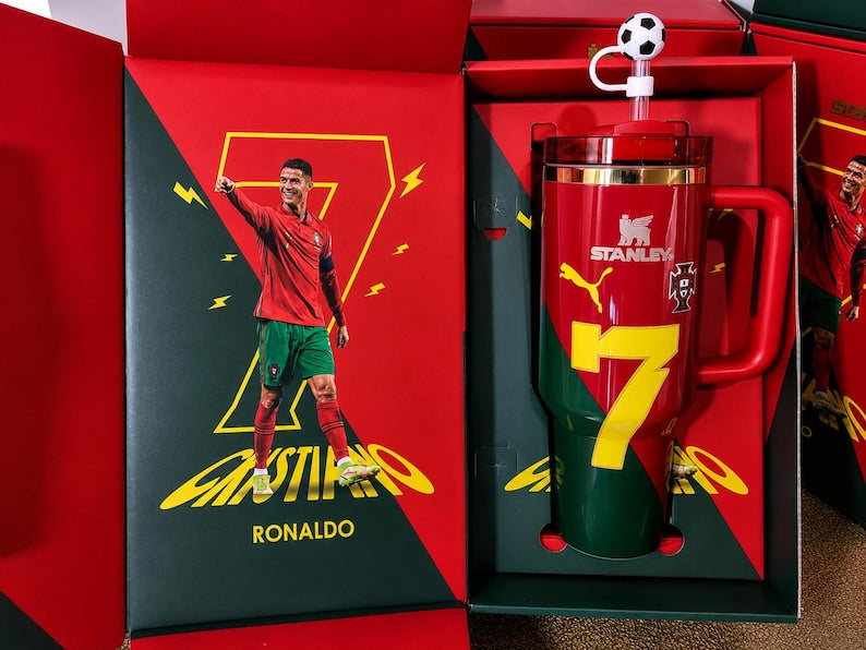 Cristiano Ronaldo Portugal Stadium Tumbler Double Wall Insulated Coffee Cup