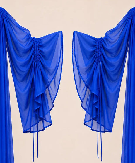 Detachable Flying Dress Cape, 5 Layer Shrug, Open Front Layered Cover Up, Bridal, Maternity & Photoshoot Wear(V)