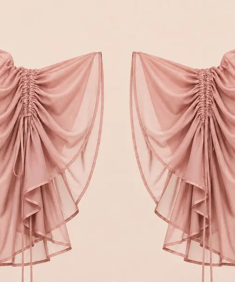 Dusty Pink 5 Layer Detachable Shrug, Convertible Flying Dress Overlay, Open Front Layered Cape, Wedding Bridal Cover Up(V)