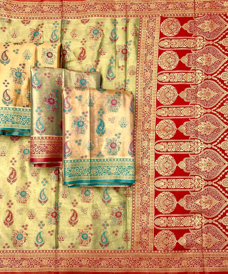 Traditional Wear Designer Pure Tissue Saree With Blouse