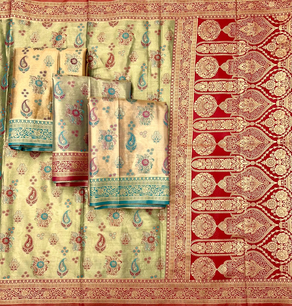 Traditional Wear Designer Pure Tissue Saree With Blouse