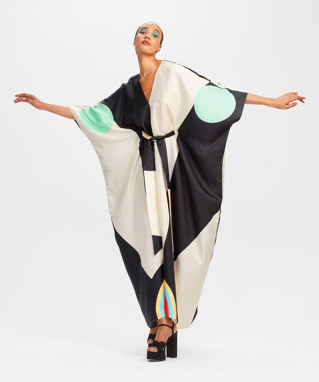 Women's Soft Satin Silk Kaftan, Chic and Lightweight Women's Caftan