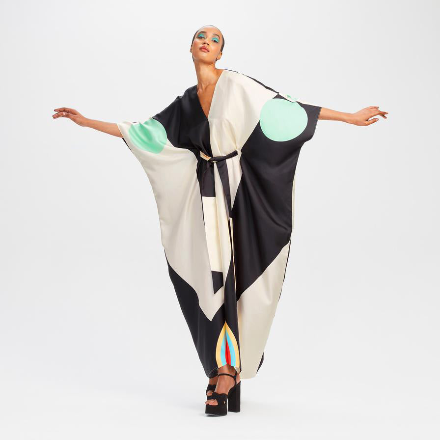 Women's Soft Satin Silk Kaftan, Chic and Lightweight Women's Caftan