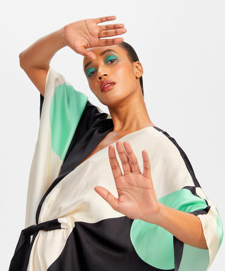 Women's Soft Satin Silk Kaftan, Chic and Lightweight Women's Caftan