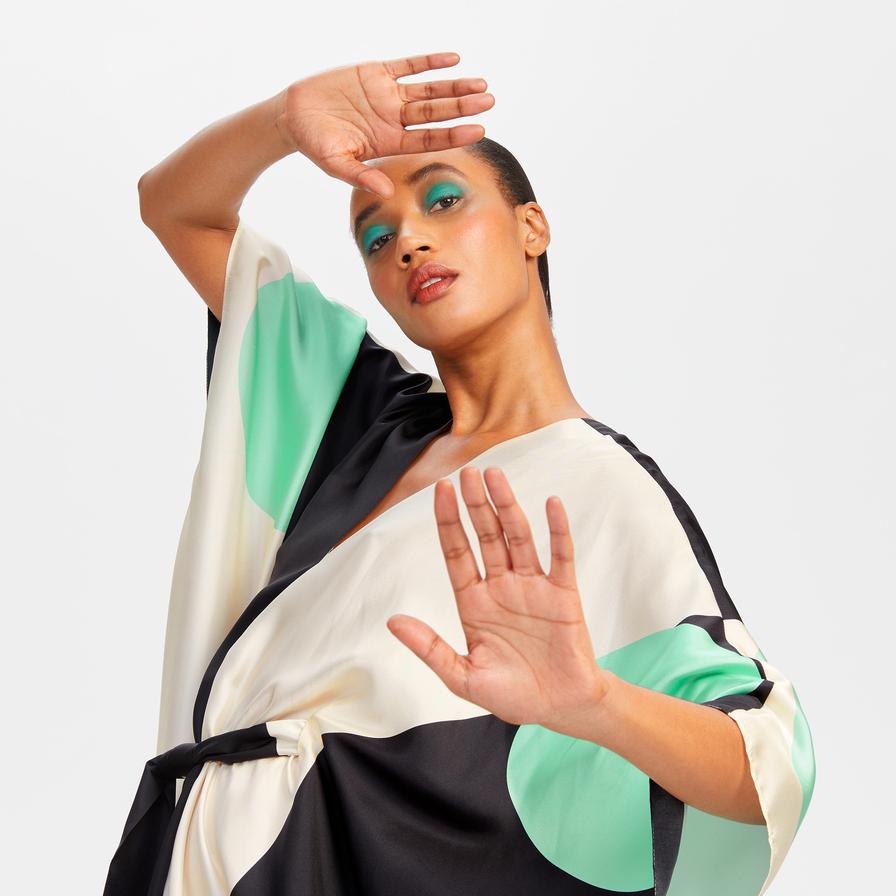 Women's Soft Satin Silk Kaftan, Chic and Lightweight Women's Caftan