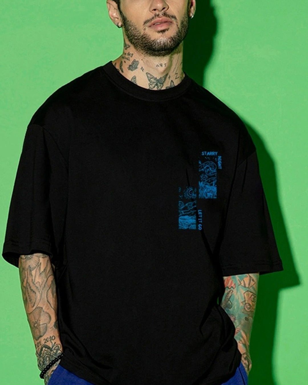 Men's Black Dream Graphic Printed Oversized T-shirt