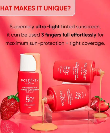 Dot & Key Strawberry Dew Tinted Sunscreen - 03 Sand - 50 ml