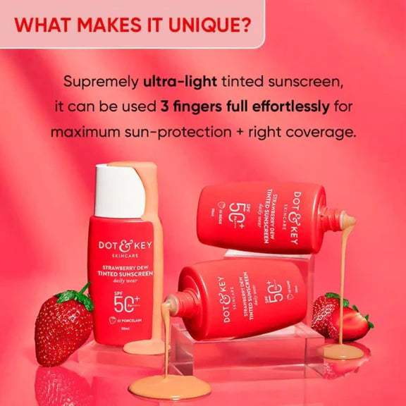 Dot & Key Strawberry Dew Tinted Sunscreen - 03 Sand - 50 ml