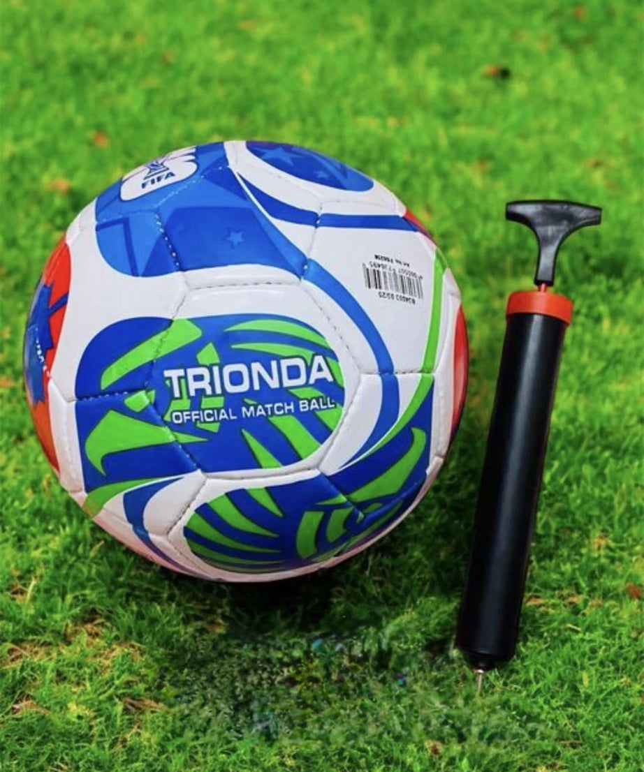 Trionda Football with Air Pump – Official Match Soccer Ball for Kids & Adults, Outdoor Training Practice Ball