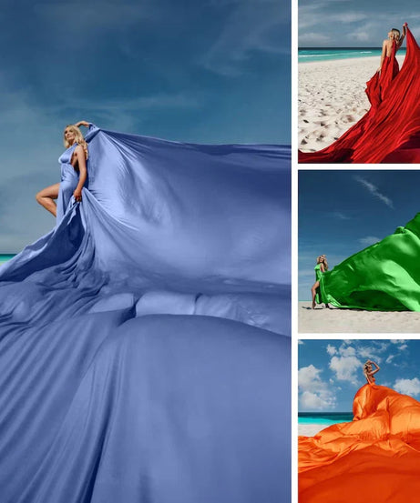 Satin Multiway Wrap Maxi Dress with Train | Women's Convertible Dress