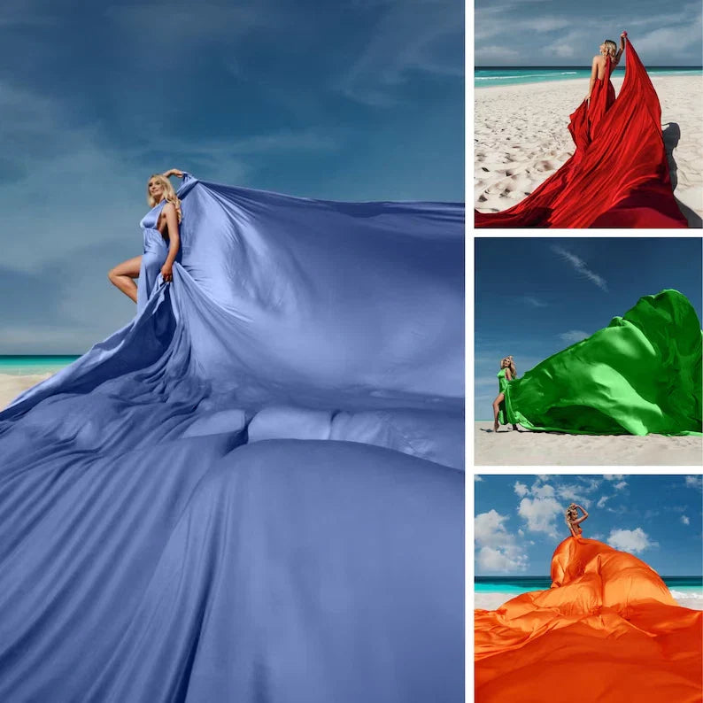 Satin Multiway Wrap Maxi Dress with Train | Women's Convertible Dress