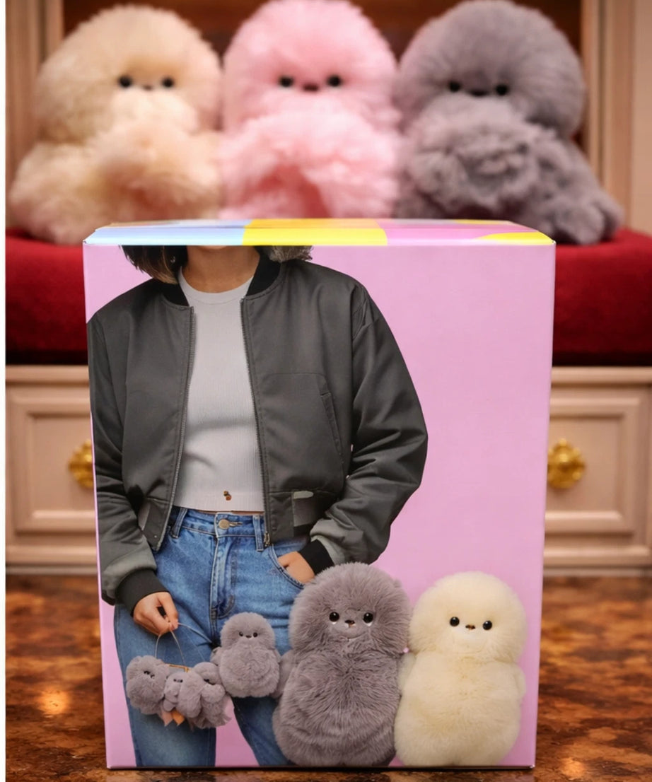 Mirumi Interactive Robot Bag Charm Plush Toy – Cute Motion Sensor Shy Robot Clip