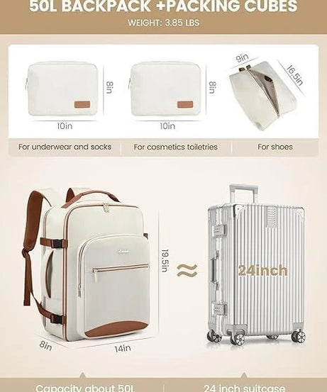 40L Travel Backpack for Women & Men, Airline Approved Carry On Luggage