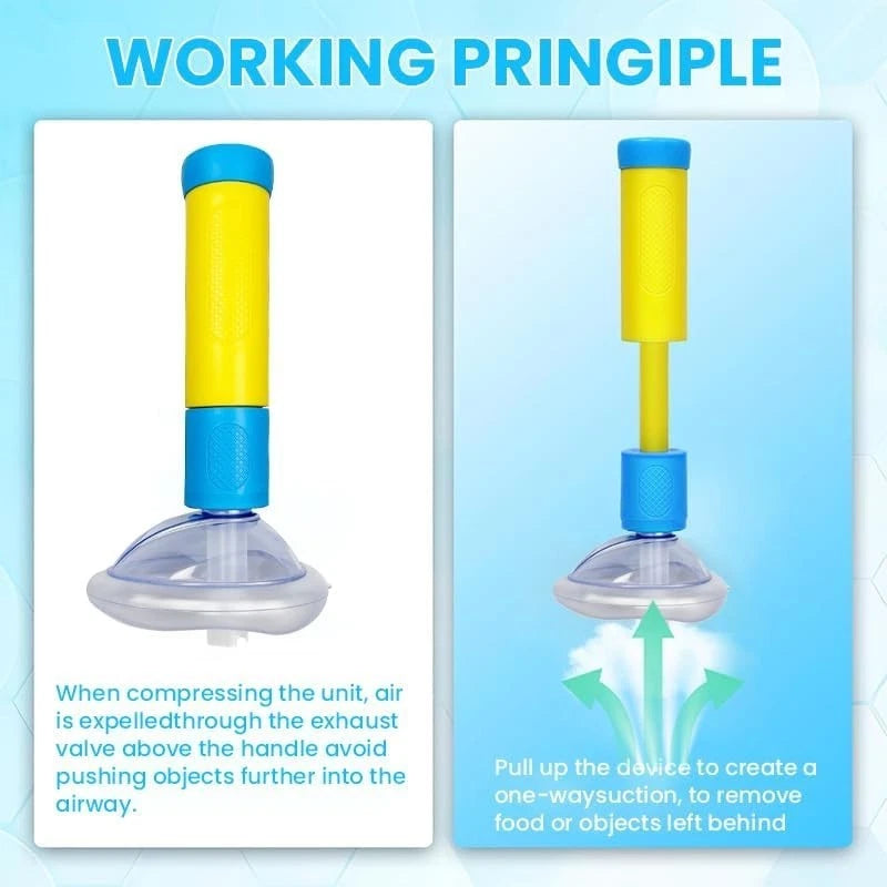 Anti Choking Device for Kids & Adults | Portable Choking Rescue Suction Tool with 2 Masks