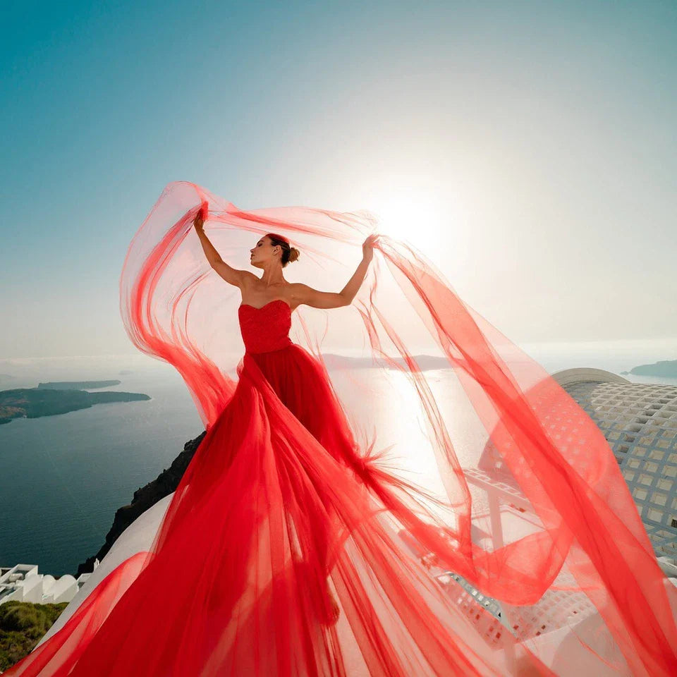 Flying Dress for Photoshoots: Iconic Long Flowy Gown