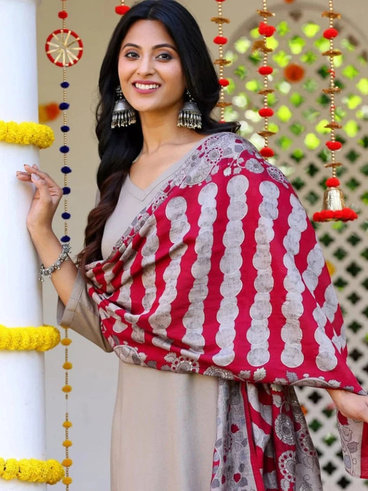 Heavy Cotton Slub Plain Kurti-Pant with Dupatta Women's 12-VZ