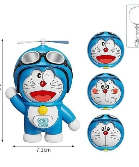 Doraemon Face Changing Keychain Cute Anime Expression Key Holder Multicolor