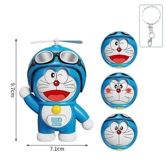 Doraemon Face Changing Keychain Cute Anime Expression Key Holder Multicolor