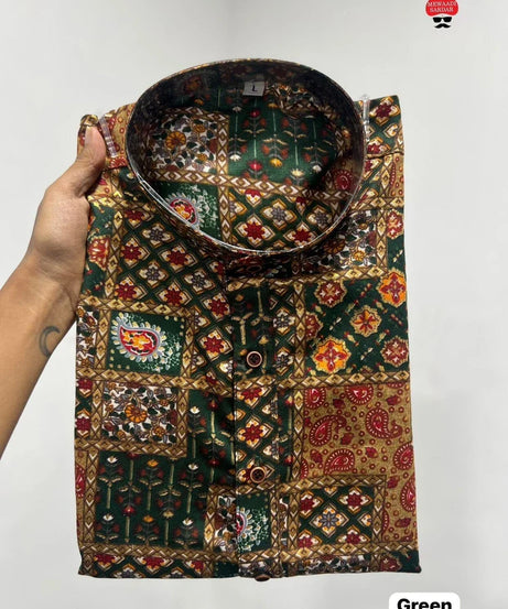 Men's Beautiful Designer Ethnic Stitched Heavy Rayon Print Kurta