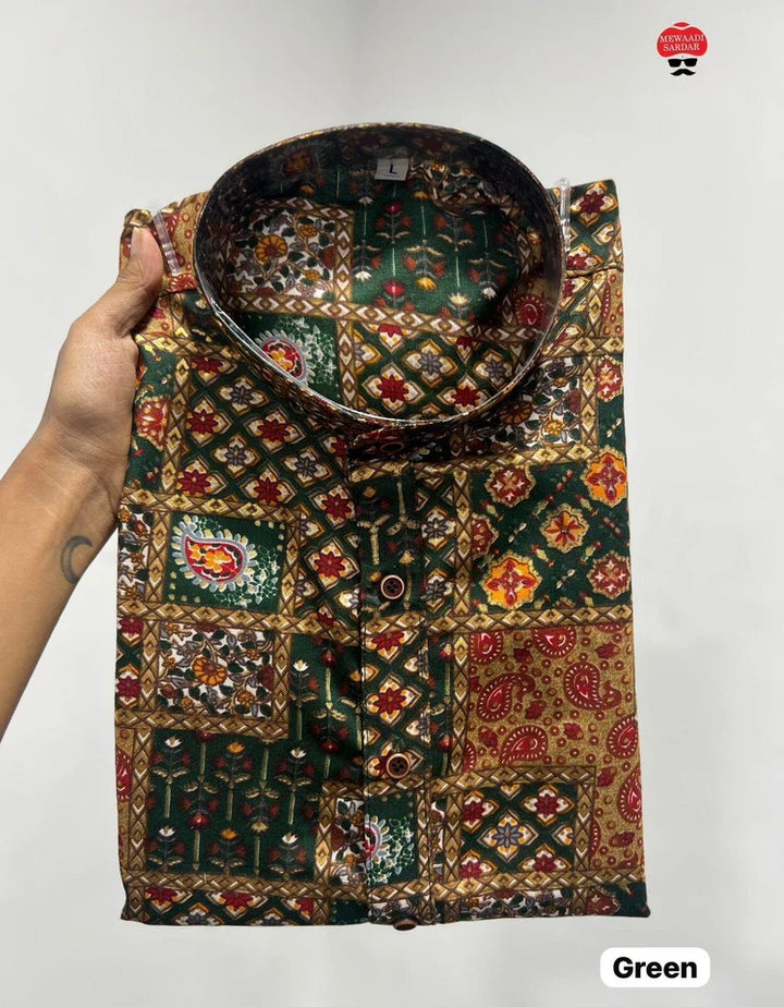 Men's Beautiful Designer Ethnic Stitched Heavy Rayon Print Kurta