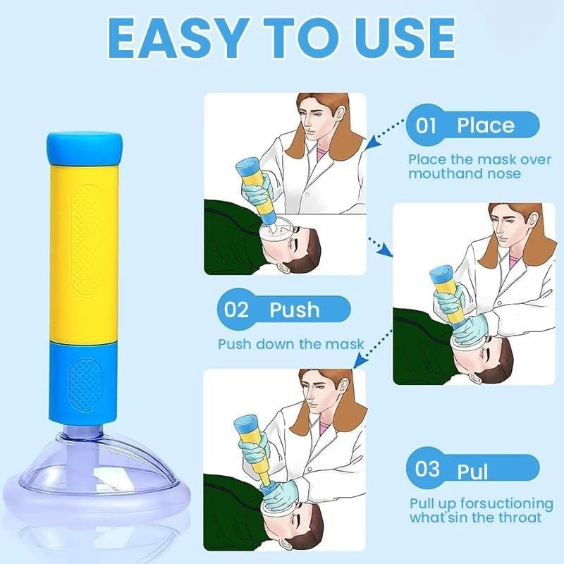Anti Choking Device for Kids & Adults | Portable Choking Rescue Suction Tool with 2 Masks