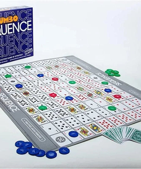 The Original Jumbo Sequence Board Game with Foldable Mat – Fun